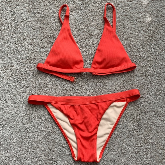 La Hearts Other - LA Hearts Ribbed Fixed Bikini set